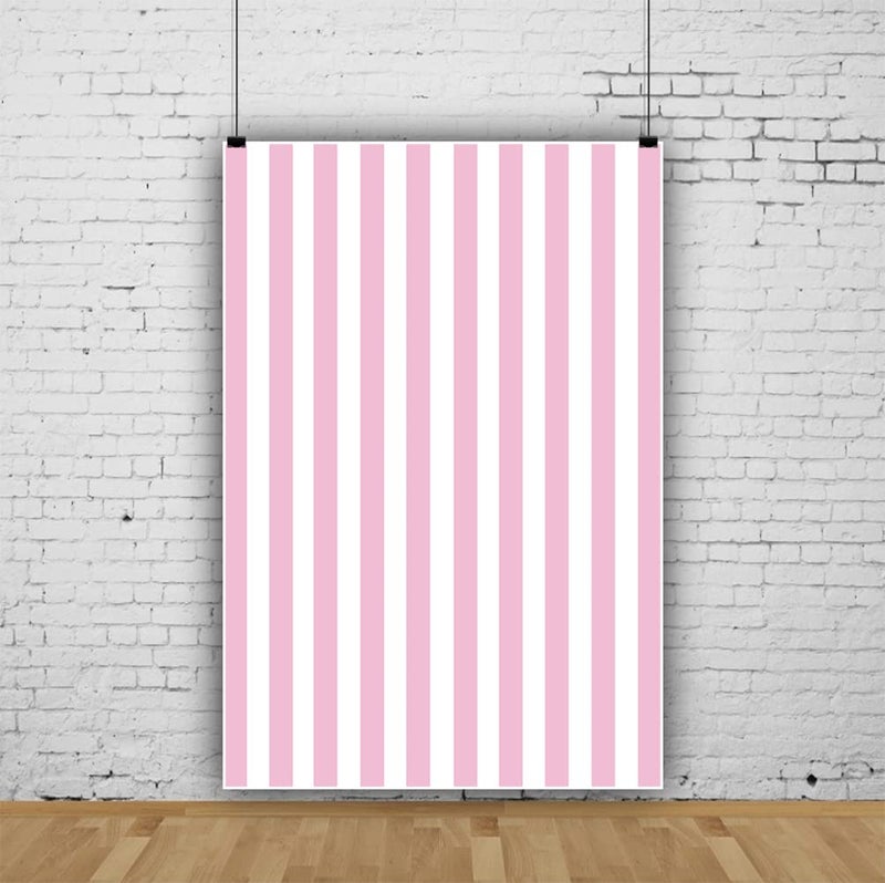 Leyiyi 5x7ft Photography Background Pink and White Stripe Backdrop Happy Birthday Party Vertical Horizontal Stripes Summer Holiday Banquet Baby Shower Blog Make-up Photo Portrait Vinyl Studio Prop - Image 2